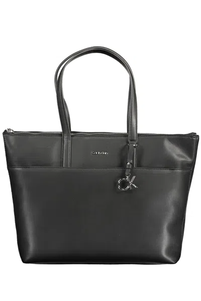 Calvin Klein Elegant Black Shoulder Bag With Contrasting Details