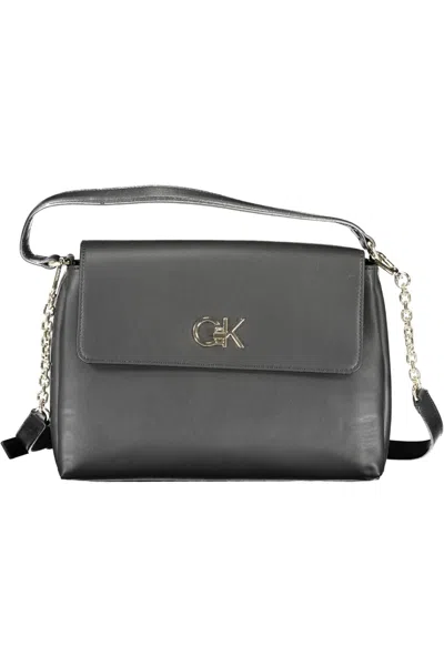 Calvin Klein Elegant Black Shoulder Handbag In Blue