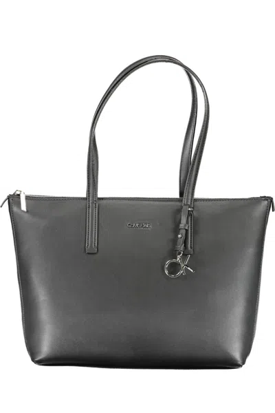 Calvin Klein Elegant Black Shoulder Bag With Zip Closure