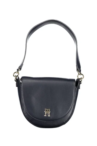 Tommy Hilfiger Elegant Blue Shoulder Bag With Contrasting Details In Black