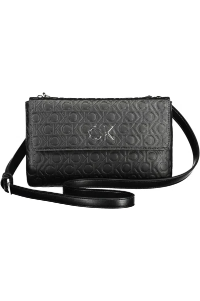 Calvin Klein Elegant Contrasting Detail Shoulder Bag In Black