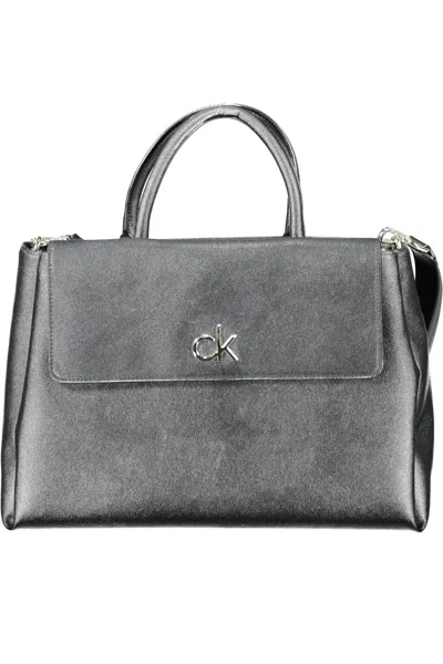 Calvin Klein Elegant Dual-handle Designer Bag With Logo In Black