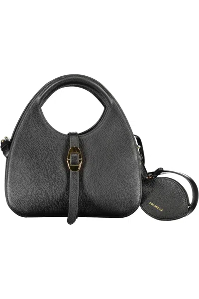 Coccinelle Elegant Duo-compartment Leather Handbag In Blue