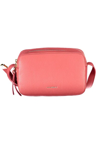 Coccinelle Elegant Pink Leather Shoulder Bag With Logo