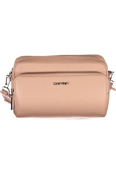 Calvin Klein Elegant Pink Shoulder Bag With Logo Detail In Black