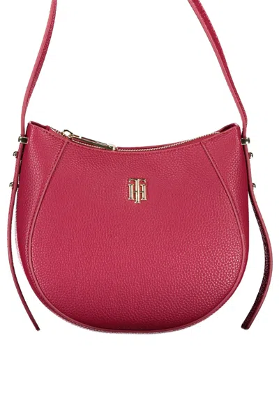 Tommy Hilfiger Elegant Red Adjustable Shoulder Bag In Pink