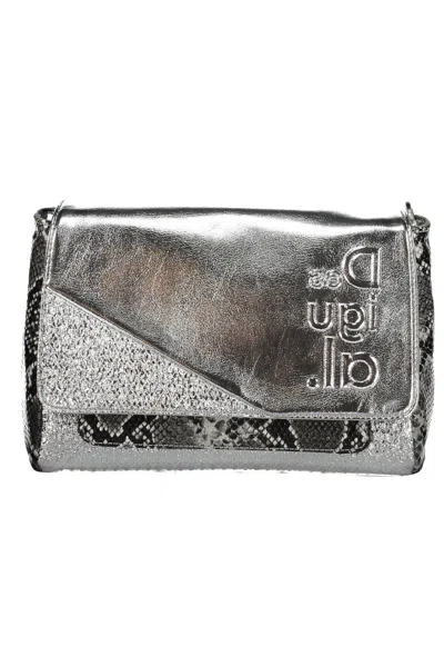 Desigual Elegant Silver Polyurethane Handbag In Neutral