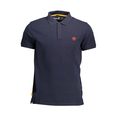Timberland Elegant Slim Fit Cotton Polo With Embroidery In Blue