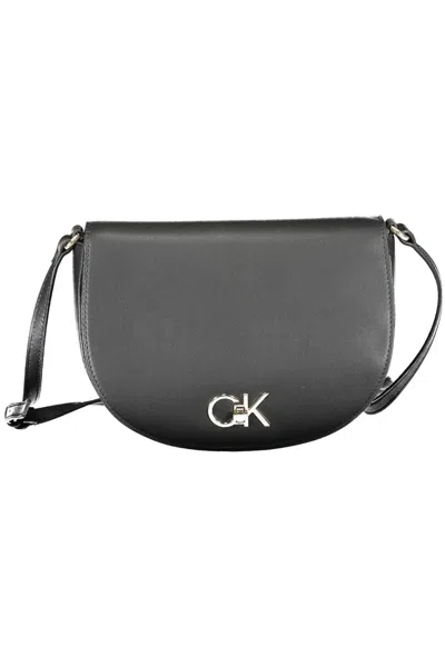 Calvin Klein Elegant Twist Lock Adjustable Shoulder Bag In Black