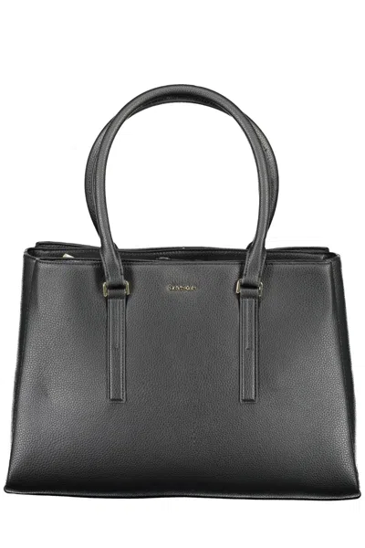 Calvin Klein Elegant Triple Compartment Shoulder Bag In Black
