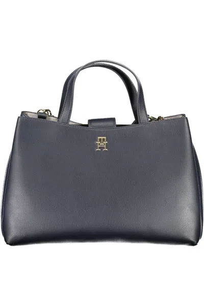 Tommy Hilfiger Elegant Two-compartment Handbag With Logo In Black
