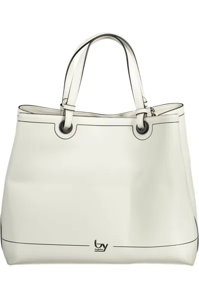 Byblos Elegant Two-compartment White Handbag In Black