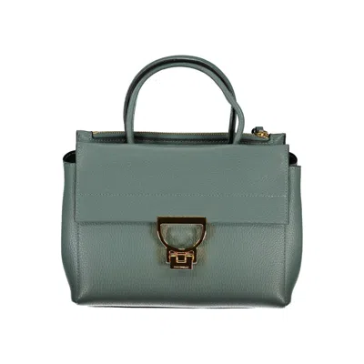 Coccinelle Green Leather Handbag In Blue
