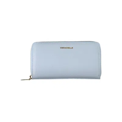 Coccinelle Light Blue Leather Wallet In Gray