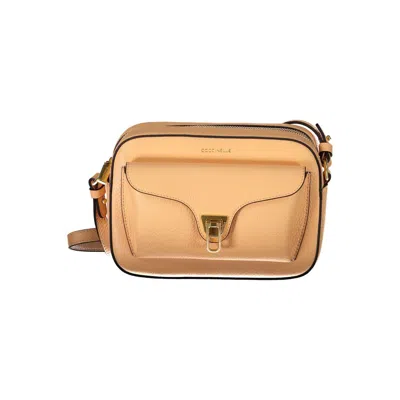 Coccinelle Orange Leather Handbag In Brown