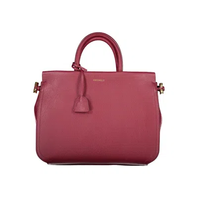 Coccinelle Pink Leather Handbag In Brown