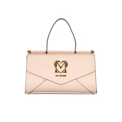 Love Moschino Pink Polyethylene Handbag In White