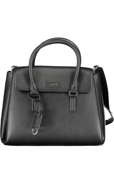 Calvin Klein Sleek Black Eco-conscious Handbag With Logo Design