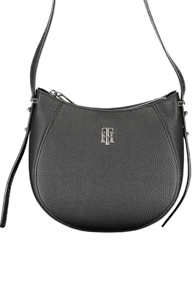 Tommy Hilfiger Sleek Adjustable Shoulder Bag With Logo In Black