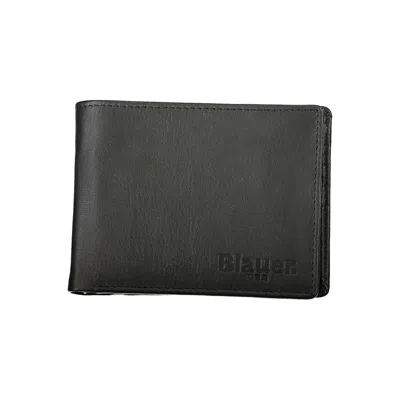 Blauer Sleek Black Leather Dual Compartment Wallet In Neutral