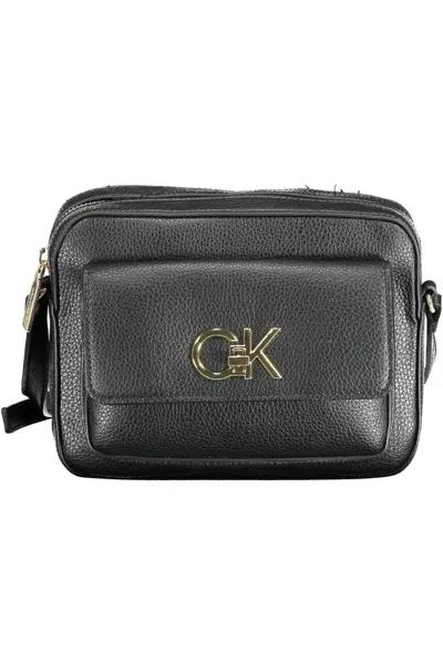Calvin Klein Sleek Recycled Polyester Handbag In Black