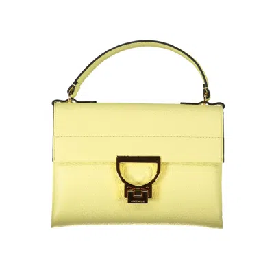 Coccinelle Yellow Leather Handbag In Black