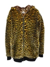 FAITH CONNEXION LEOPARD PRINT HOODIE,X1256T00015 700 YELLOW