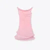 Tory Burch Tiered Hoop Jersey Minidress In Fluoro Pink