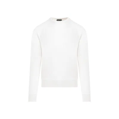 Tom Ford White Ivory Sweater Crewneck Logo