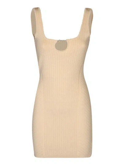 Jacquemus Knitted Dress In Neutrals