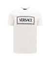 Versace Logo-print Cotton T-shirt In Neutrals