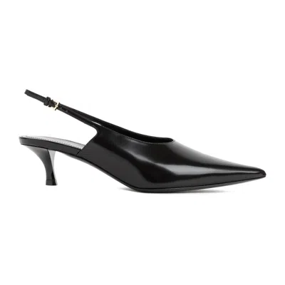 Givenchy Black Leather Show Kitten Heels Slingback Pumps