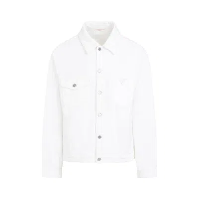 Valentino Logo-plaque Denim Jacket In White