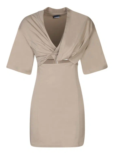 Jacquemus Cotton Dress In Green