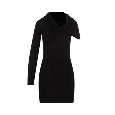 Saint Laurent Viscose Mini Dress In Black