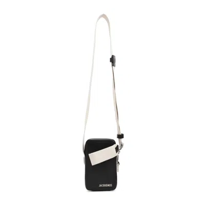 Jacquemus Men's Le Cuerda Leather Vertical Crossbody Bag In Black