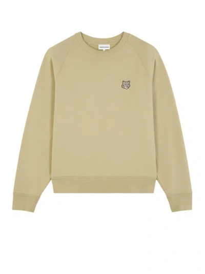Maison Kitsuné Cotton Sweatshirt With Iconic Patch In Brown