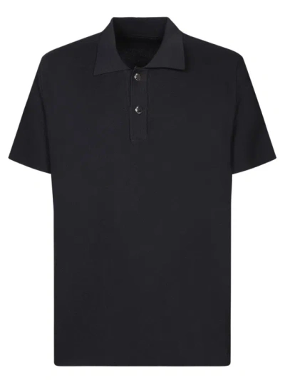 Jacquemus Viscose Polo Shirt In Black