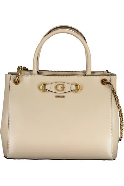Guess Jeans Chic Beige Dual-handle Chain Shoulder Bag In Neutral
