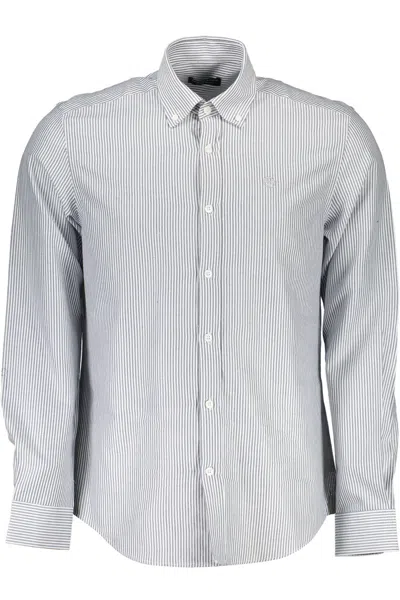North Sails Elegant Blue Cotton Button-down Shirt In Grey