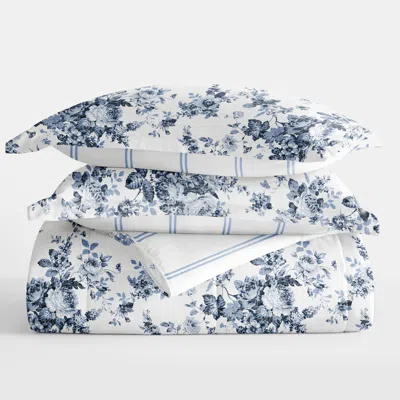 Ienjoy Home Comforter Set Patterned Reversible Microfiber All Season Down-alternative Ultra Soft Bedding In Blue