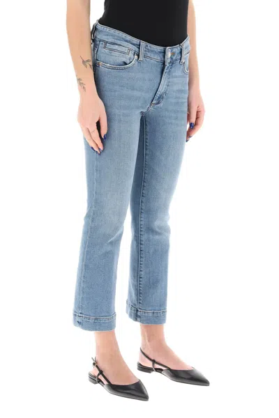 Sportmax Cropped Washed Denim Jeans In Multi