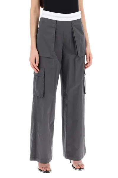 Alexander Wang Rave Cargo Pants With Elastic Waistband In Black