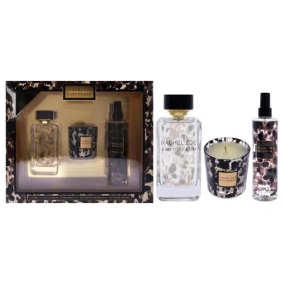 Rachel Zoe Empowered By  For Women - 3 Pc Gift Set 3.4oz Edp Spray, 10oz Fragrance Mist, 6.3oz Candle In Black