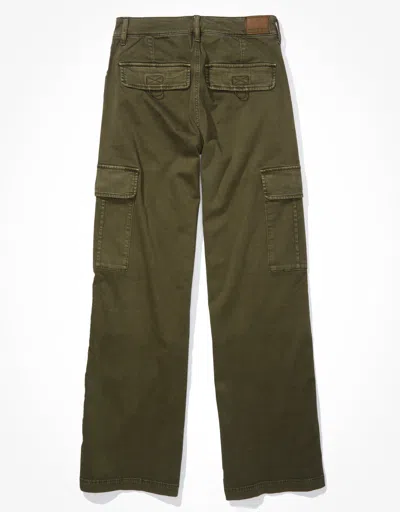 American Eagle Outfitters Ae Stretch Super High-waisted Cargo Wide-leg Pant In Green