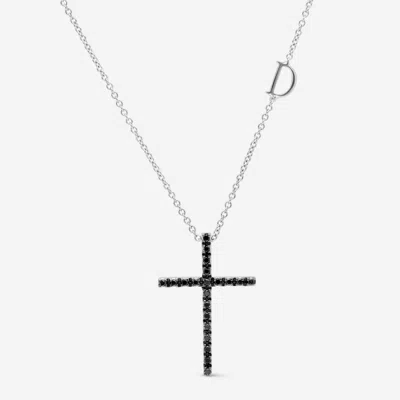 Damiani 18k Gold, Diamond Cross Pendant Necklace In White