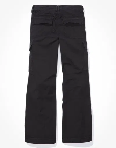 American Eagle Outfitters Ae Snappy Stretch Low-rise Baggy Flare Cargo Pant In Black