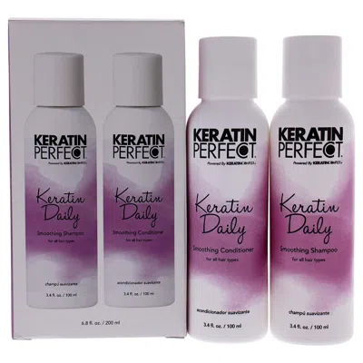 Keratin Perfect Keratin Daily Duo By  For Unisex - 2 Pc 3.4oz Shampoo, 3.4oz Conditioner In White
