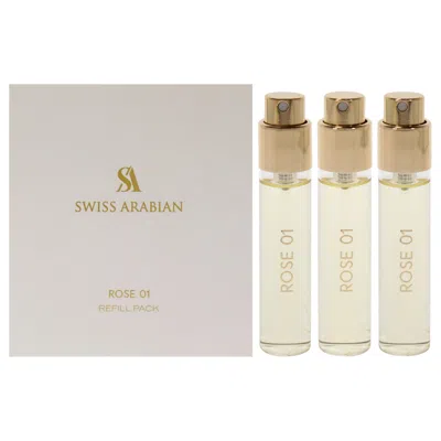 Swiss Arabian Rose 01 By  For Unisex - 3 Pc Mini Gift Set 3 X 1oz Edp Spray (refill) In White