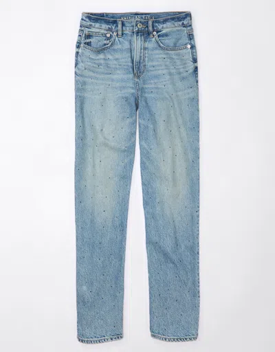 American Eagle Outfitters Ae Strigid Super High-waisted Baggy Straight Embellished Jean In Multi